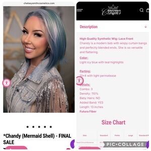CSC Chandy Mermaid Shell Synthetic Lace Front Wig - Light Icy Blue